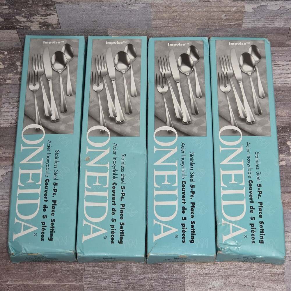 Oneida Stainless Steel Impulse 20 Pieces Service for 4 Unused Flatware - Picture 2 of 8